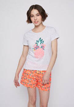 Pijama M/C Estampado Short Print 5 Family Shop